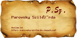 Parovsky Szilárda névjegykártya